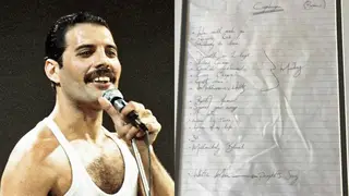 Freddie Mercury handwritten setlist from 1978 up for sale