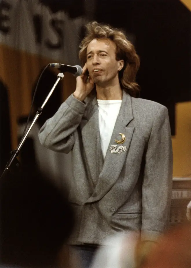 Robin Gibb performing at Nelson Mandela's 70th birthday concert. (Photo by Pete Still/Redferns)