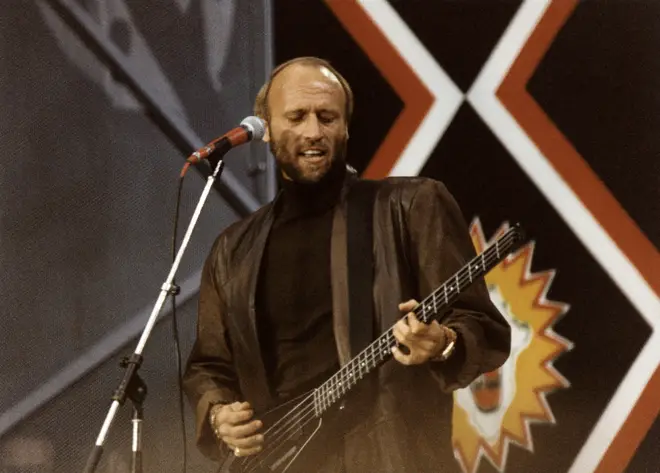 Maurice Gibb performing Nelson Mandela's 70th birthday concert. (Photo by Pete Still/Redferns)