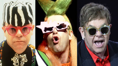 New Elton John Style Novelty Sunglasses Costume Glitter Oval 70s Retro Glasses 