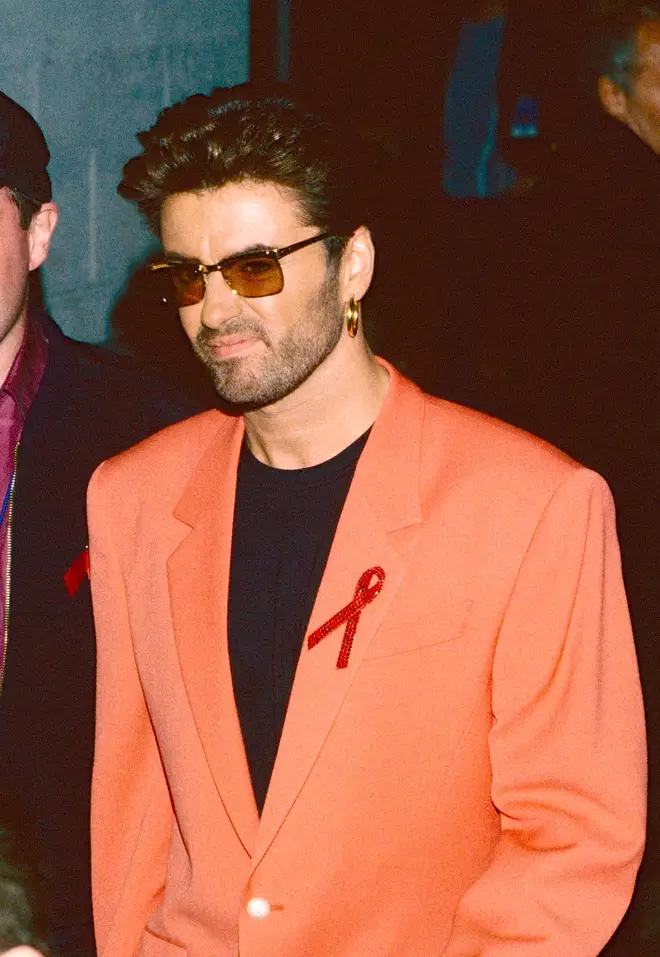 George Michael pictured backstage during The Freddie Mercury Concert on April 20, 1992
