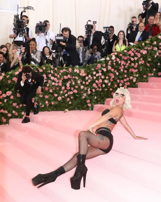 Lady Gaga lay down on the Met Gala steps in front of the world's press