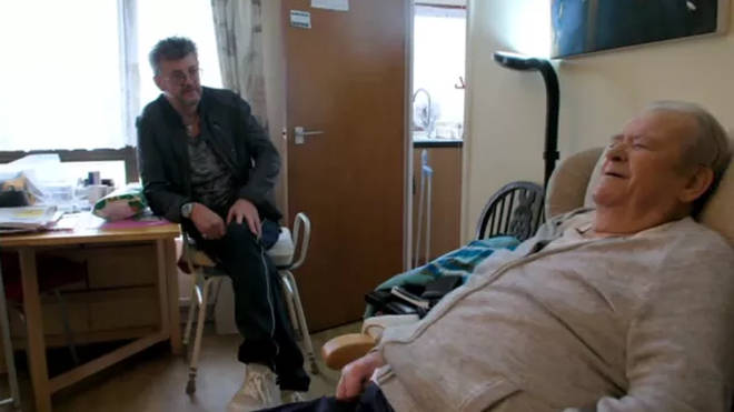 Joe Pasquale visiting his father Joseph during 'The All New Monty' filming