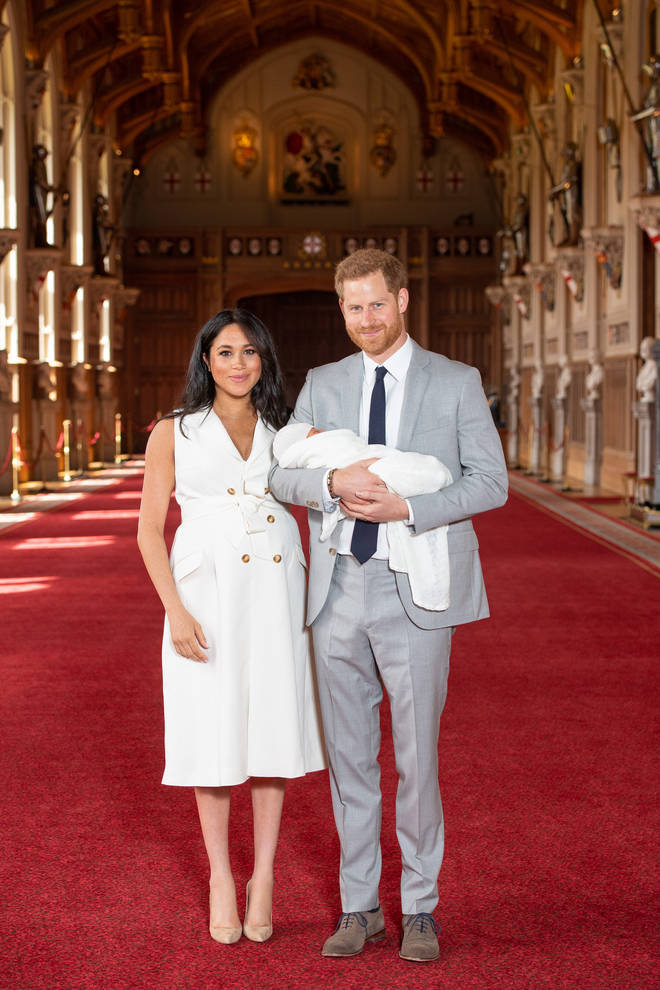 Prince Harry and the Duchess of Sussex with their baby boy