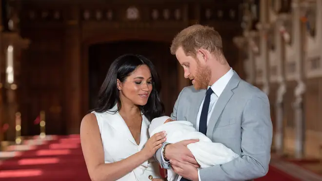 The Duke & Duchess Of Sussex Pose With Their Newborn Son