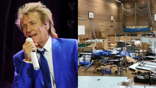 Rod Stewart has donated money to a model railway club who had their work destroyed