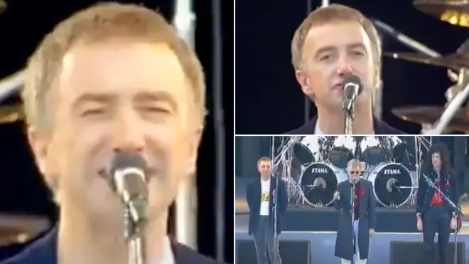 Queen's John Deacon performing