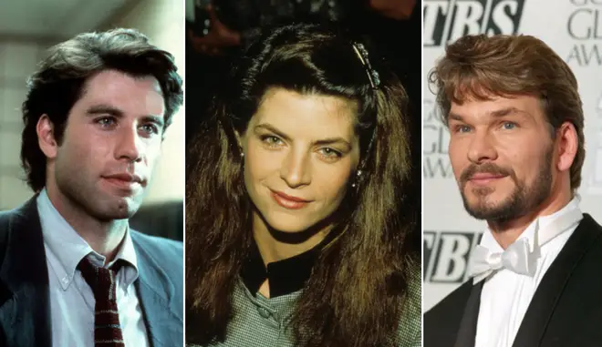 From left to right: John Travolta, Kirstie Alley and Patrick Swayze.