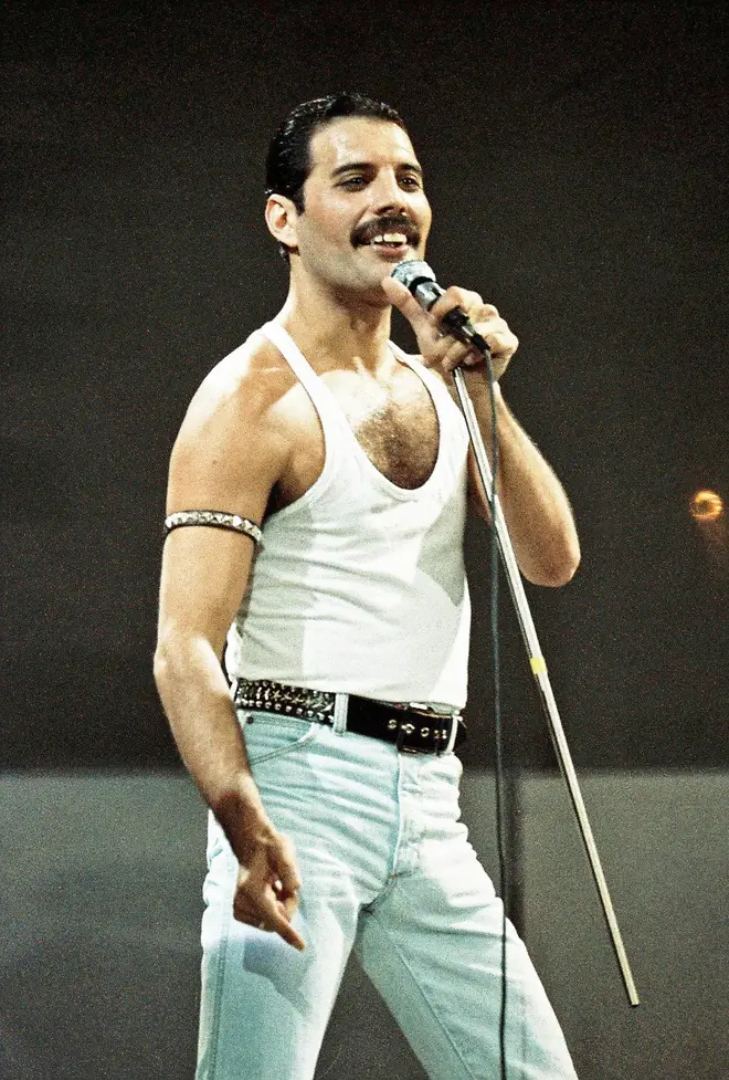 "When Freddie would see his own videos, he would say: &squot;Oh I was handsome then.&squot;" she said, adding: "That was very, very hurtful....that he knew what he was going through." Mercury pictured on stage at Live Aid in 1985