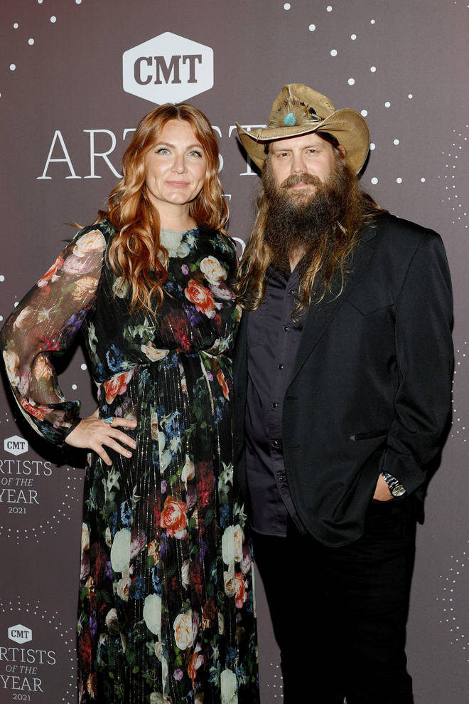 Morgane Stapleton and Chris Stapleton attend the 2021 CMT Artist of the Year