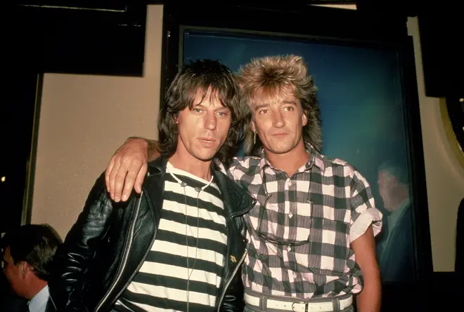 Rod Stewart and Jeff Beck in 1984