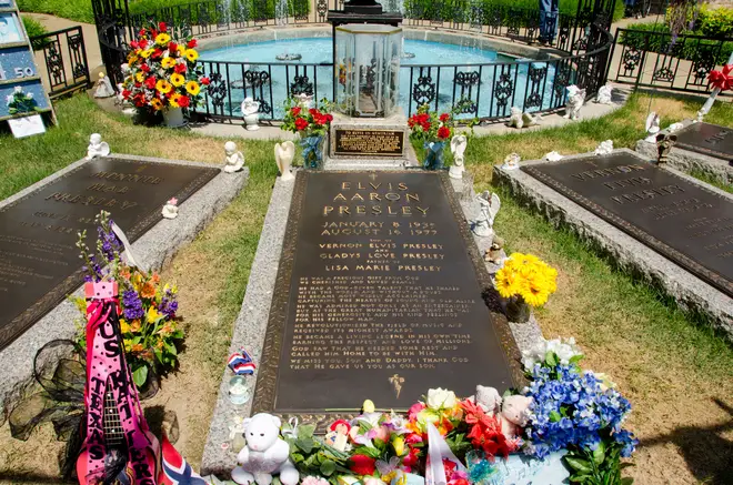 Elvis Presley's grave in Graceland, memphis.
