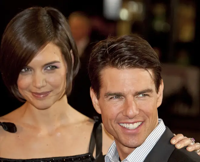 Tom Cruise and Katie Holmes. (Photo by Mark Cuthbert/UK Press via Getty Images)