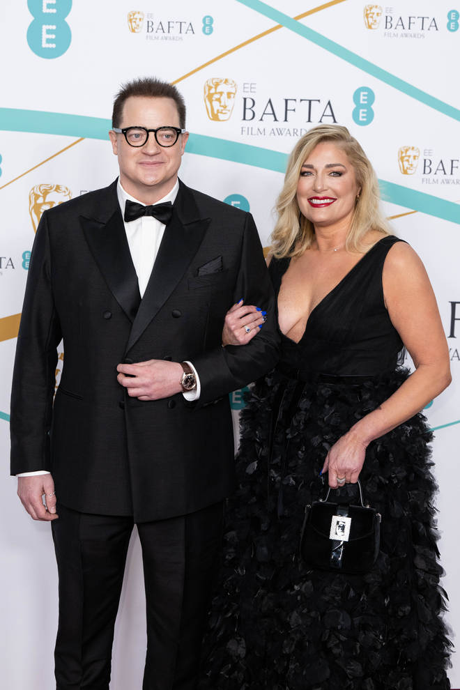 Brendan Fraser and Jeanne Moore at the 2023 BAFTAs