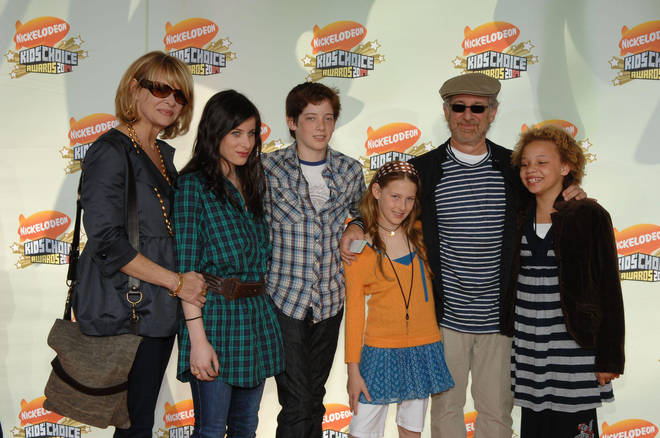 Spielberg and his family in 2007.