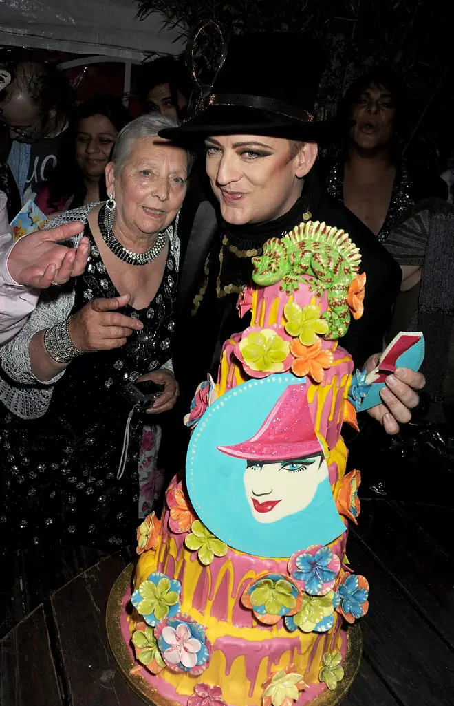 Boy George and his mum Dinah celebrate his 50th birthday in 2011