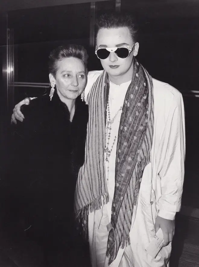 Dinah O'Dowd and Boy George in 1985