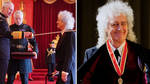 Brian May receives his knighthood from King Charles at Buckingham Palace