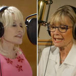 Dolly Parton and Olivia Newton-John recording their cover of 'Jolene'