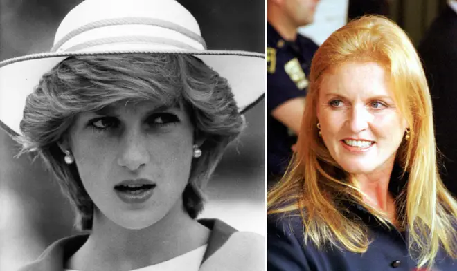 Sarah Ferguson revealed the arrest happened on the night of Fergie's hen party, shortly before her wedding to Prince Andrew (Pictured L to R: Princess Diana, Sarah Ferguson)