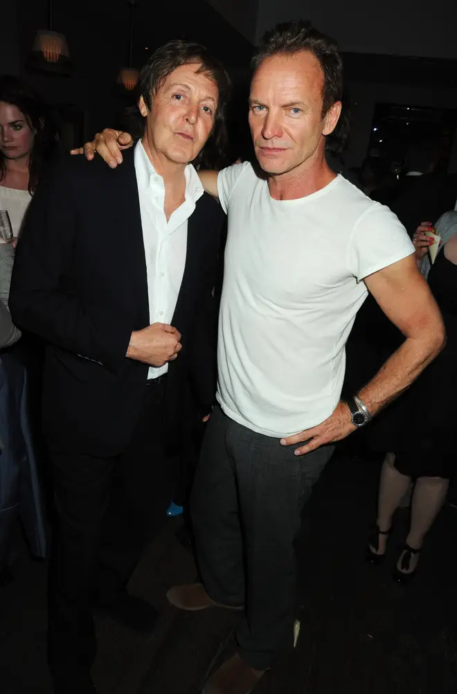 Paul McCartney and Sting in 2009. (Photo by Dave M. Benett/Getty Images)