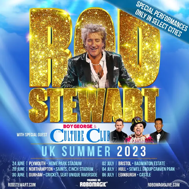 Rod Stewart will be joined by Boy George and Culture Club this summer.