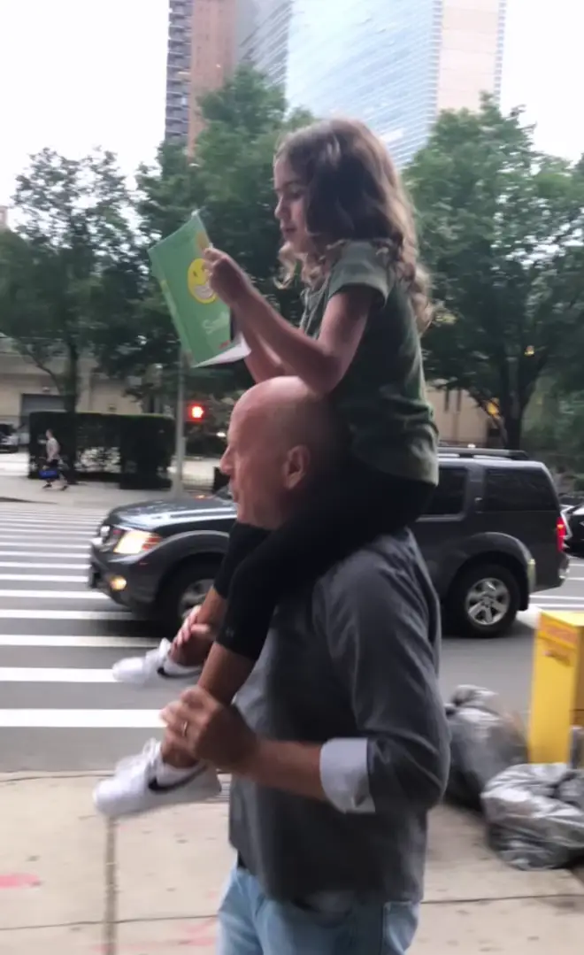 The Die Hard actor's wife published a beautiful compilation of pictures, many of which show Bruce Willis carrying his daughter on his shoulders in sweet father-daughter bonding moments (pictured)