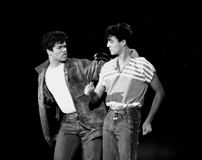 Wham! during their first US television performance. (Photo by Ron Wolfson/WireImage)