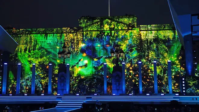Buckingham Palace illuminated for the 2022 Party at the Palace