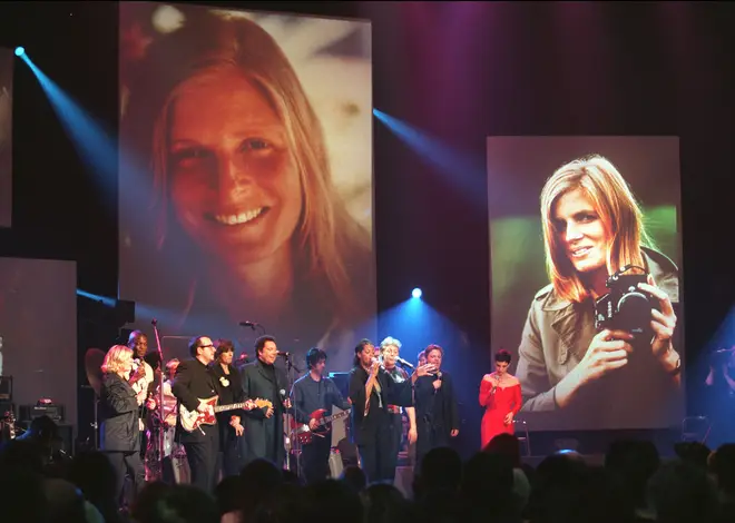 Friends of Paul and Linda McCartney's congregated to celebrate her life. (Photo by Dave Hogan/Getty Images)