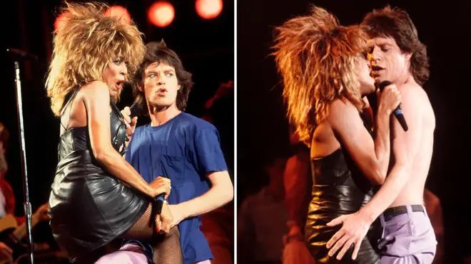 Tina Turner and Mick Jagger at Live Aid