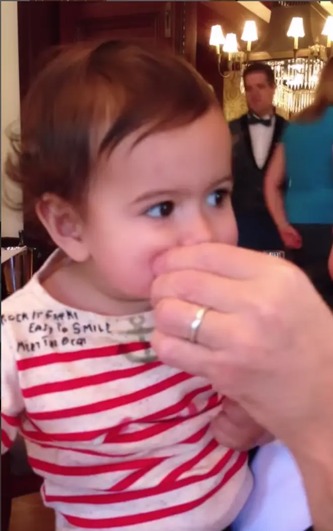 The clip was shared by Bruce&squot;s wife Emma Heming Willis on April 16, with the caption "This Sunday cuteness is brought to you by Mabel and Dada".