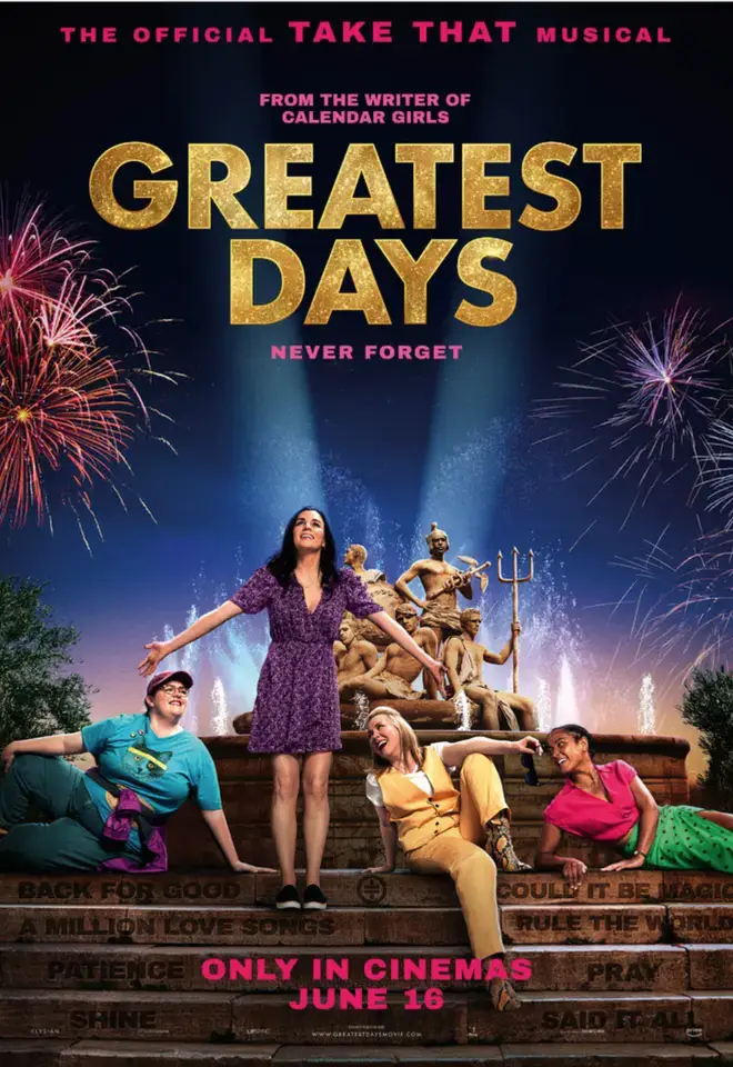 Take That's musical 'Greatest Days' will be released across cinemas in the UK and Ireland on Friday, June 16.