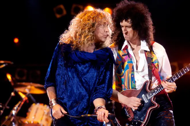 The concert on April 20, 1992 saw a veritable who's who is British rock perform at Wembley stadium in front of a jam-packed crowd of 72,000 (pictured Robert Plant and Brian May)