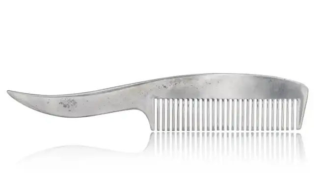 Among the items to go to auction are a silver moustache comb from Tiffany & Co (pictured)
