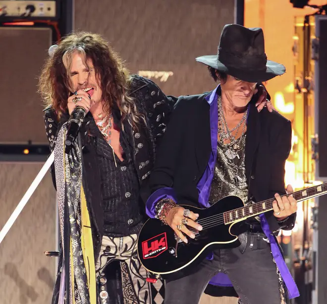 Aerosmith performing at the Grammy Awards in 2020. (Photo by Monty Brinton/CBS via Getty Images)