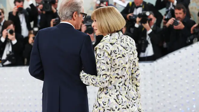 Bill Nighy and Anna Wintour walked the red carpet arm-in-arm. (Photo by Lexie Moreland/WWD via Getty Images)