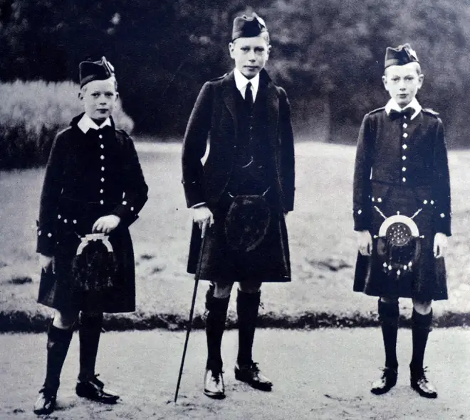 L to R: Prince Henry (later, the Duke of Gloucester), Prince Albert (later, the Duke of York) and Prince George (later the Duke of Kent) pictured in the 1940s.