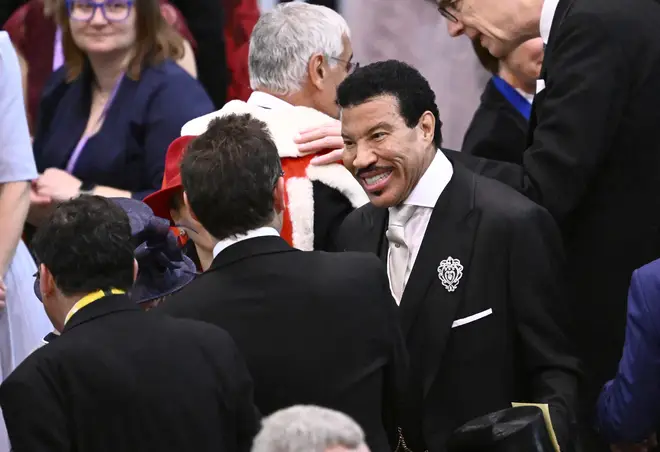 US pop star Lionel Richie arrives at Westminster Abbey in central Londo