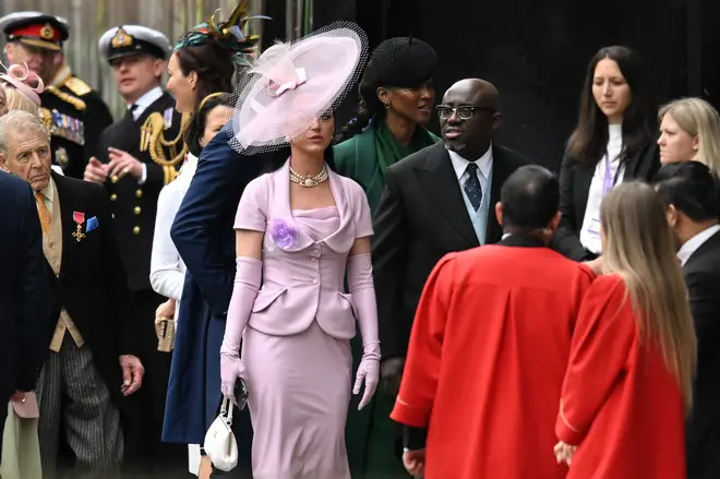 Katy Perry and Edward Enninful arrive at Westminster Abbey ahead of the Coronation of King Charles III and Queen Camilla