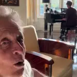 Michael Douglas has praised his son'd singing skills in a home video he posted on Instagram.