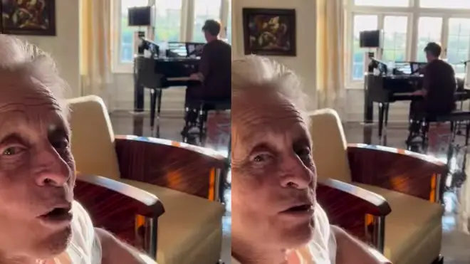 Michael Douglas has released a video of his son singing and playing the piano – and he sounds incredible.