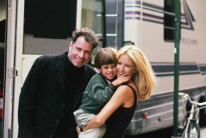 John Travolta, Kelly Preston, and son Jett pictured in 1997.