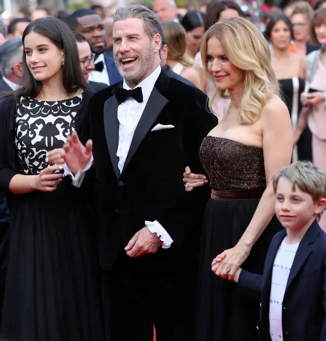 John Travolta and Kelly Preston pictured with children Ella Bleu and Ben in 2018.