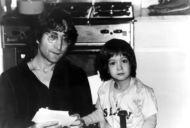 John Lennon at his home in The Dakota apartments with son Sean Lennon in 1979.