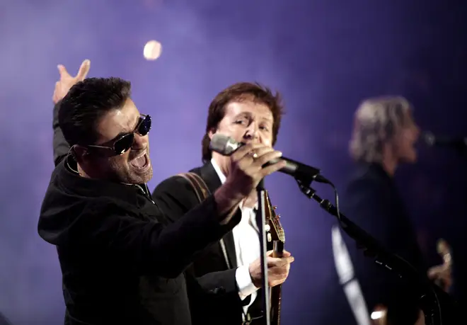 Paul McCartney brought on George Michael when he headlined the London leg of Live 8 in 2005.  (Photo by Dave Hogan/Live 8 via Getty Images)