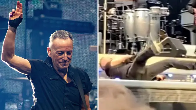 Bruce Springsteen takes a tumble