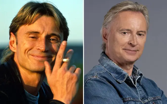 Robert Carlyle in 1997 and in 2023.