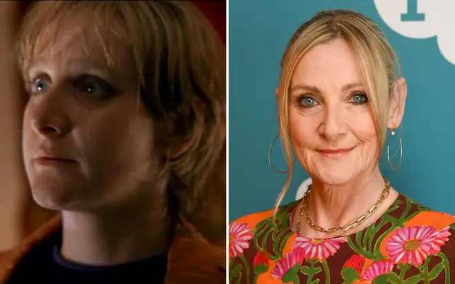 Lesley Sharp in 1997 and in 2023.