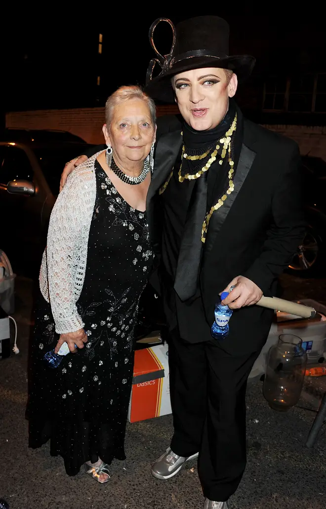 Boy George with his late mum Dinah at his 50th birthday party in 2011. (Photo by Dave M. Benett/Getty Images)